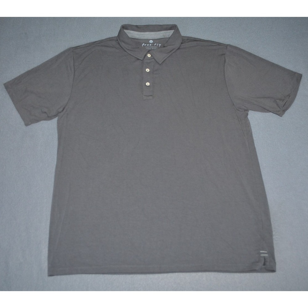 Free Fly Performance Bamboo Pocket Polo Shirt Men's 2XL Gray